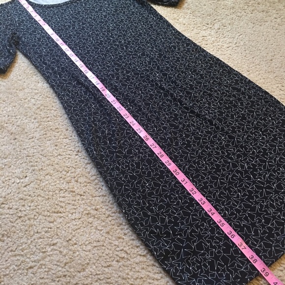 LuLaRoe Julia Dress black with white star print - Picture 5 of 11